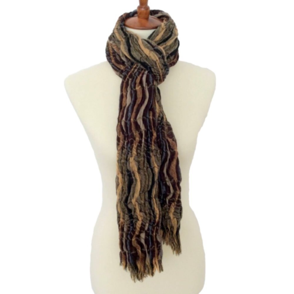 Textural Long Scarf - Rich Fall/Winter Colors NWOT